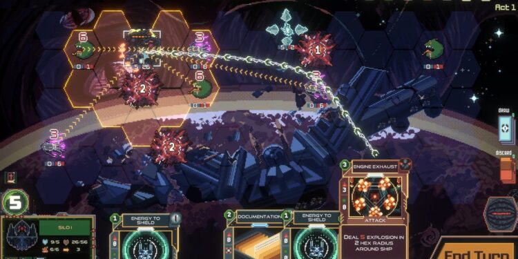 In Starless Abyss, you play hex-based battleships with a fleet of eldritch area monsters