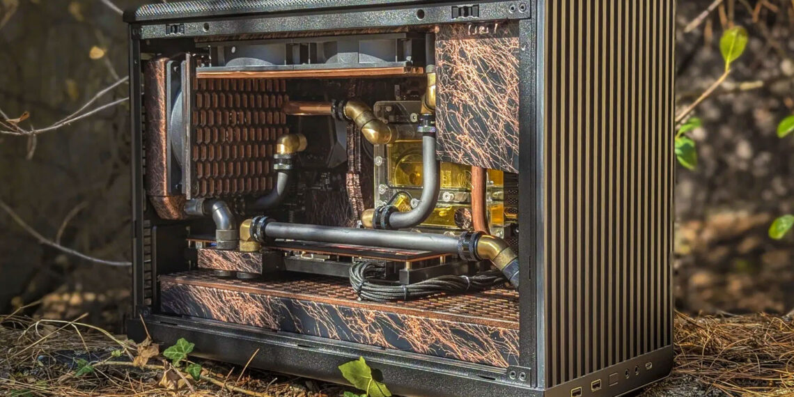 This rustic AMD gaming PC construct blends completely with nature