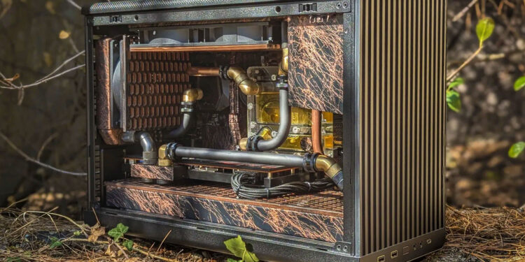This rustic AMD gaming PC construct blends completely with nature