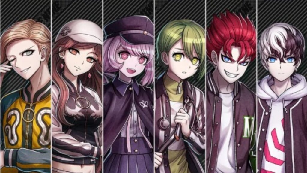 Feature image for our Tribe Nine Codes guide. Image shows 6 characters lined up and posing.