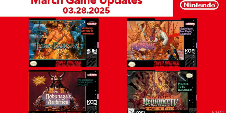 Tremendous Nintendo Library Including 4 Koei Technique Video games March 28 – Information