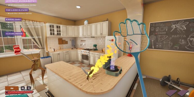 The Mosquito Gang pits 4 blood-sucking insect gamers towards a human who simply needs to do the dishes