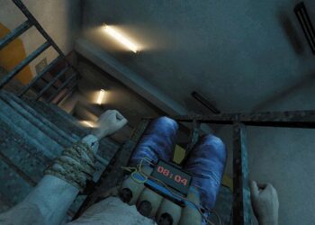 I am strapped to a rolling administrative center chair with a ticking timer in an enormous horrifying construction