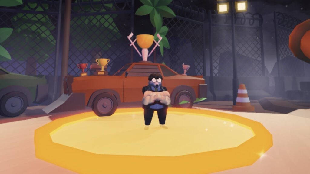 Feature image for our Hunty Zombie Titles guide. Image shows an NPC standing near a truck with a trophy above his head.