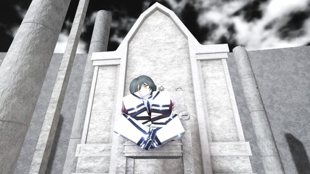Feature image for our Type Soul True Vastocar guide. It shows a True Vastocar player character sitting on a throne.