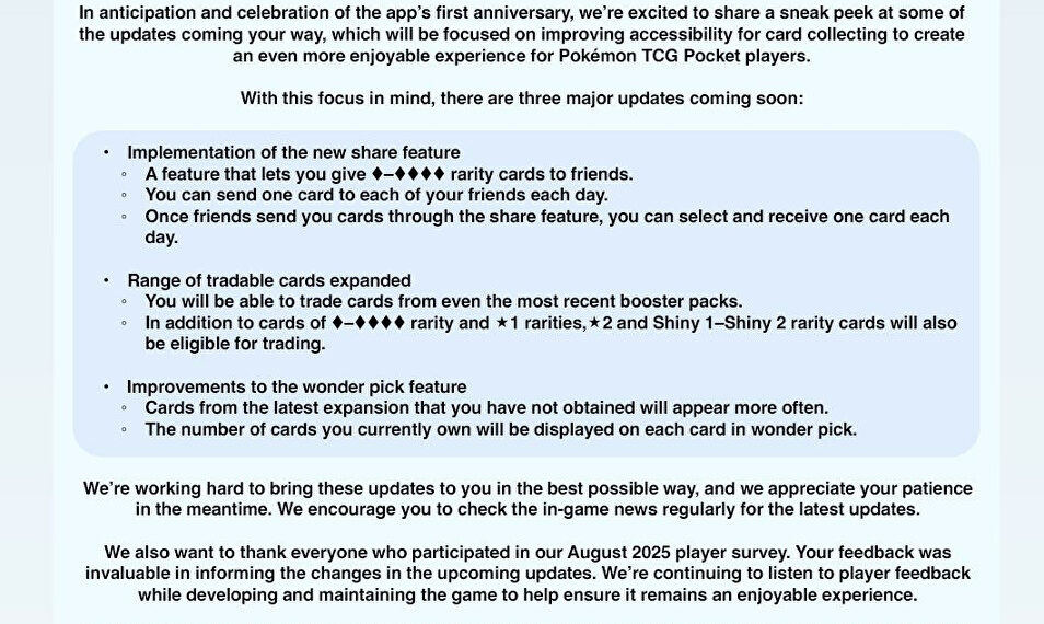 Pokemon Cellular Information: TCG Pocket Increasing Buying and selling Once more, Cross Main points Instructor Stage Adjustments – Information