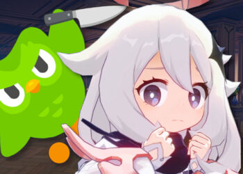 Is the Duolingo owl threatening Paimon from Genshin Have an effect on?