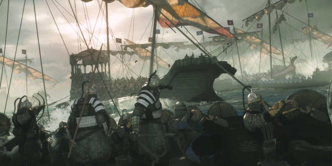 Mount & Blade II: Bannerlord Warfare Sails dressmaker on ships that mimic horse archers and dredging for inspiration in French toilets