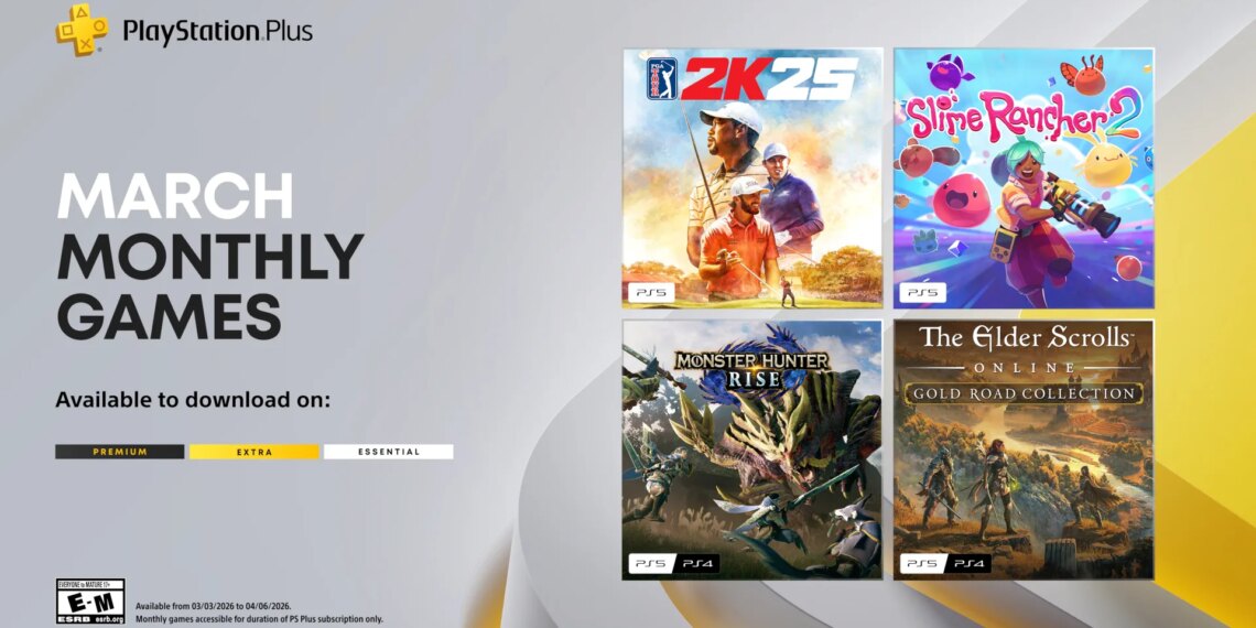 PlayStation Plus Per month Video games for March: PGA Excursion 2K25, Monster Hunter Upward push, Slime Rancher 2, The Elder Scrolls On-line Assortment: Gold Highway – PlayStation.Weblog