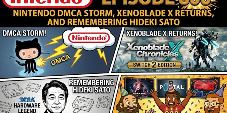 Nintendo hits GitHub with emulator DMCAs, Xenoblade X will get a Transfer 2 version, and we bear in mind Sega legend Hideki Sato.